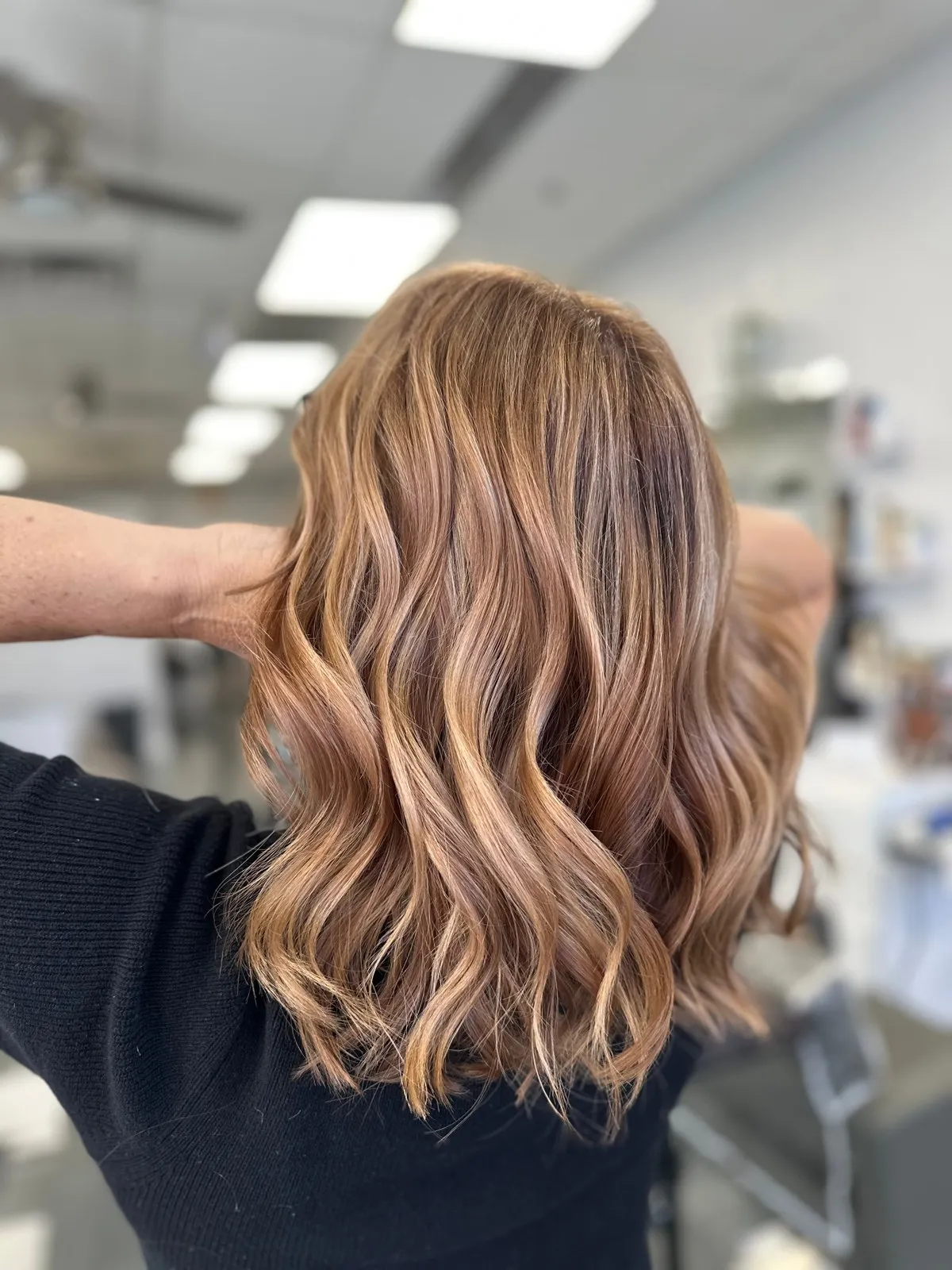 Warm brunette hair color melt by The Savvy Stylist hair stylist in Gilbert