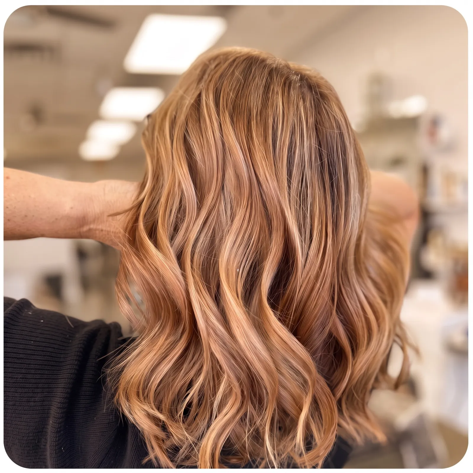 Caramel balayage created by The Savvy Stylist hair salon in Gilbert, Arizona