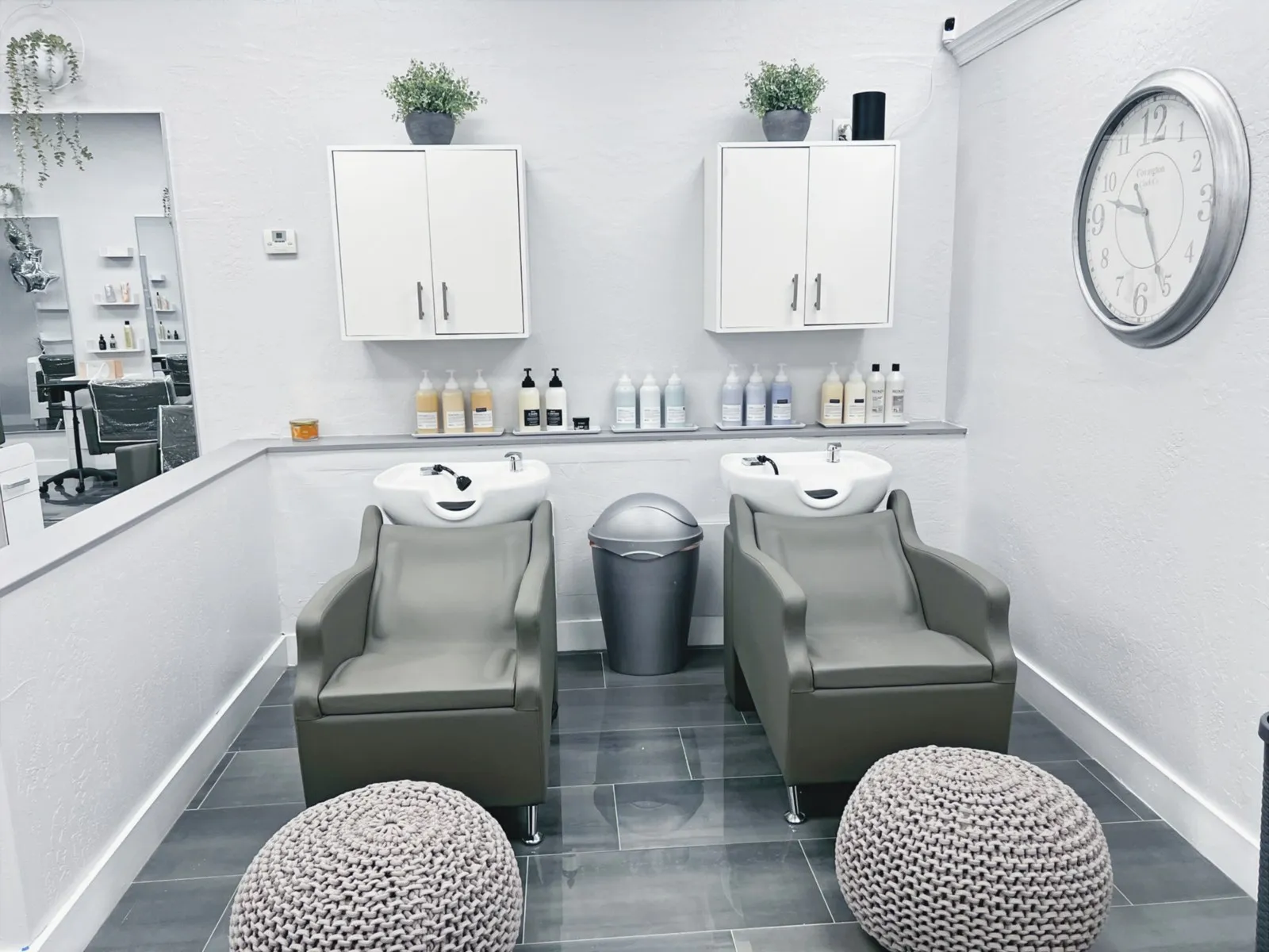 Shampoo and hair treatment area at The Savvy Stylist Gilbert